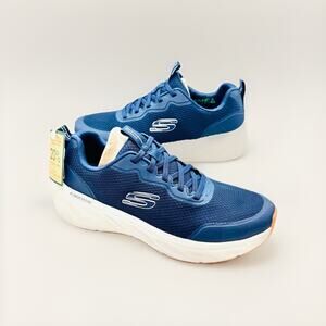 Skechers Men's Shoes Navy Comfort Casual Walk stretch Lace Memory Foam 9.5